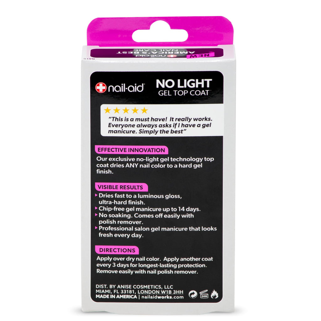 Nail-Aid clear top coat packaging and label details