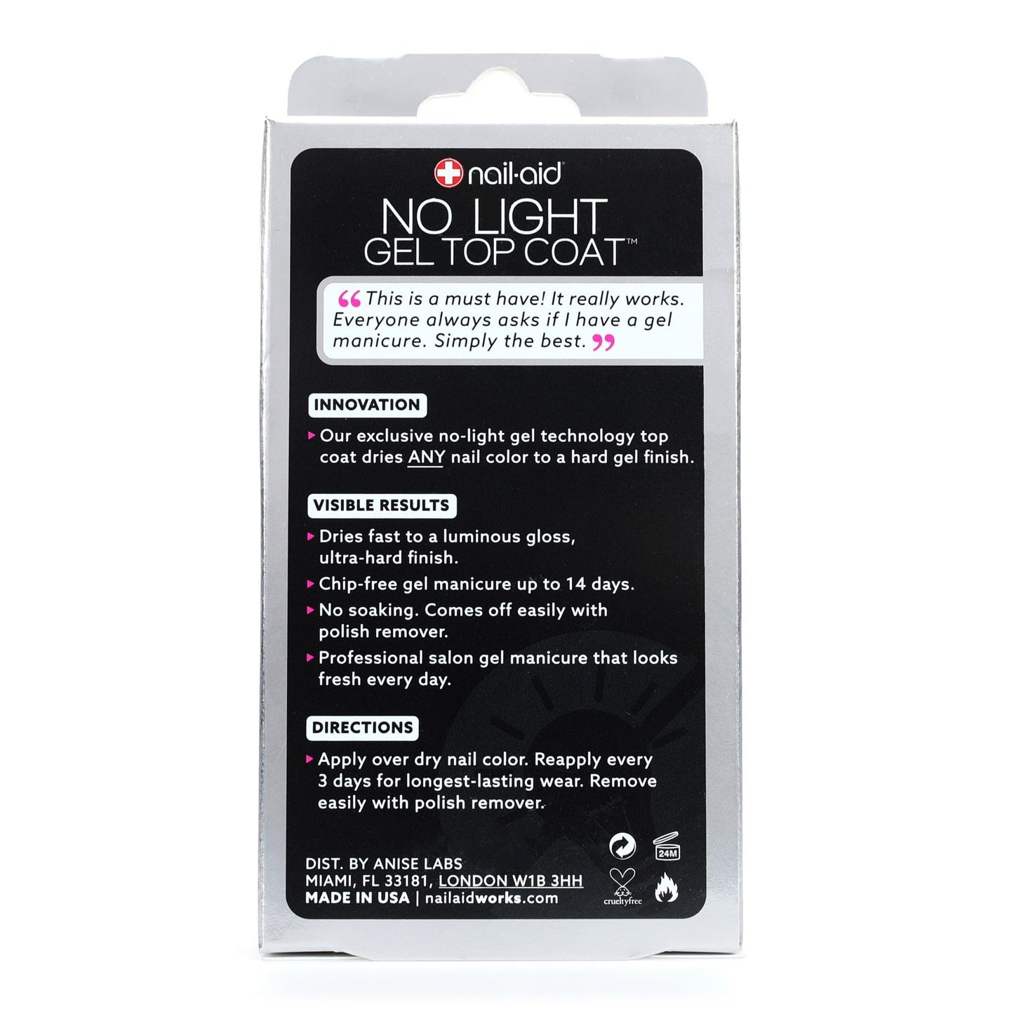 High gloss salon finish results on fingernails after using Nail-Aid professional top coat