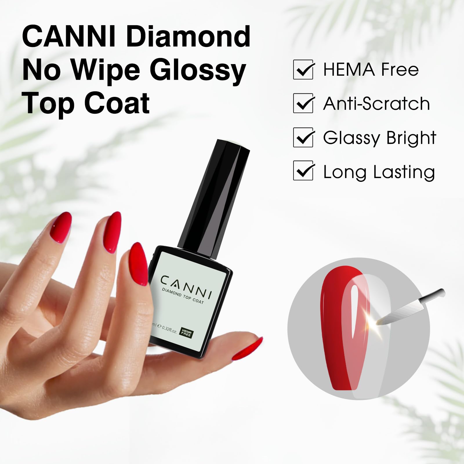 Clear gel polish top layer being applied smoothly with a professional brush over vibrant nail color.