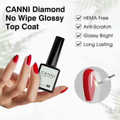 Clear gel polish top layer being applied smoothly with a professional brush over vibrant nail color.