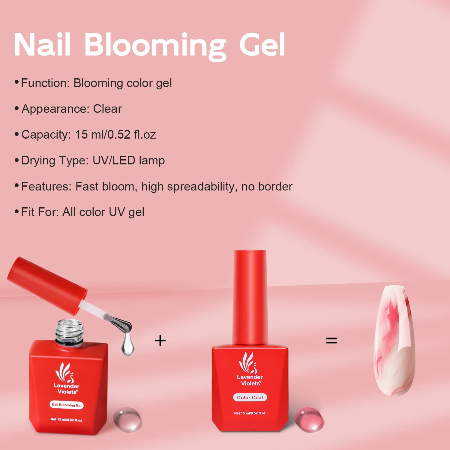Professional nail art created with Lavender Violets blooming gel
