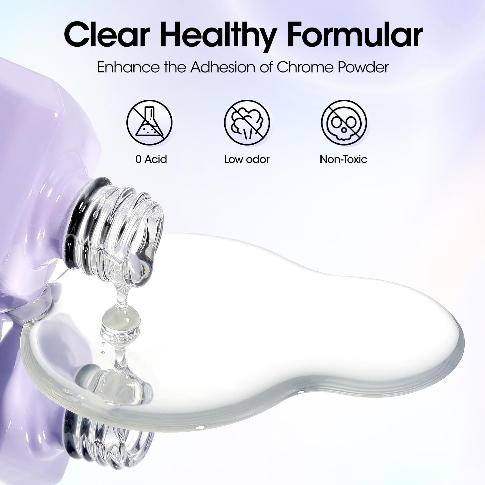 High shine mirror effect manicure demonstrating the smooth finish achieved with a no wipe top coat.
