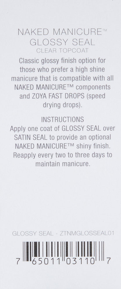 ZOYA 0.5 fluid ounce clear glossy seal treatment for natural nails