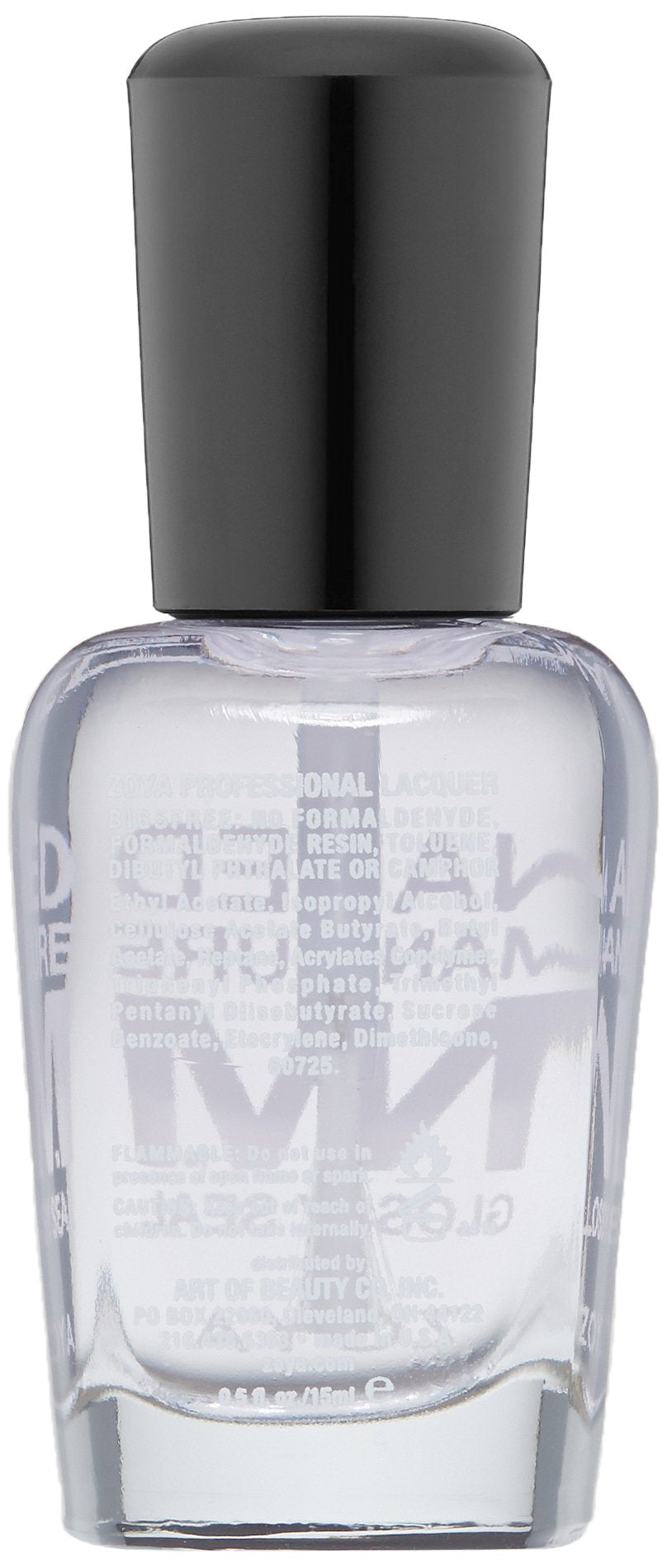 ZOYA professional salon line non yellowing protective top coat packaging