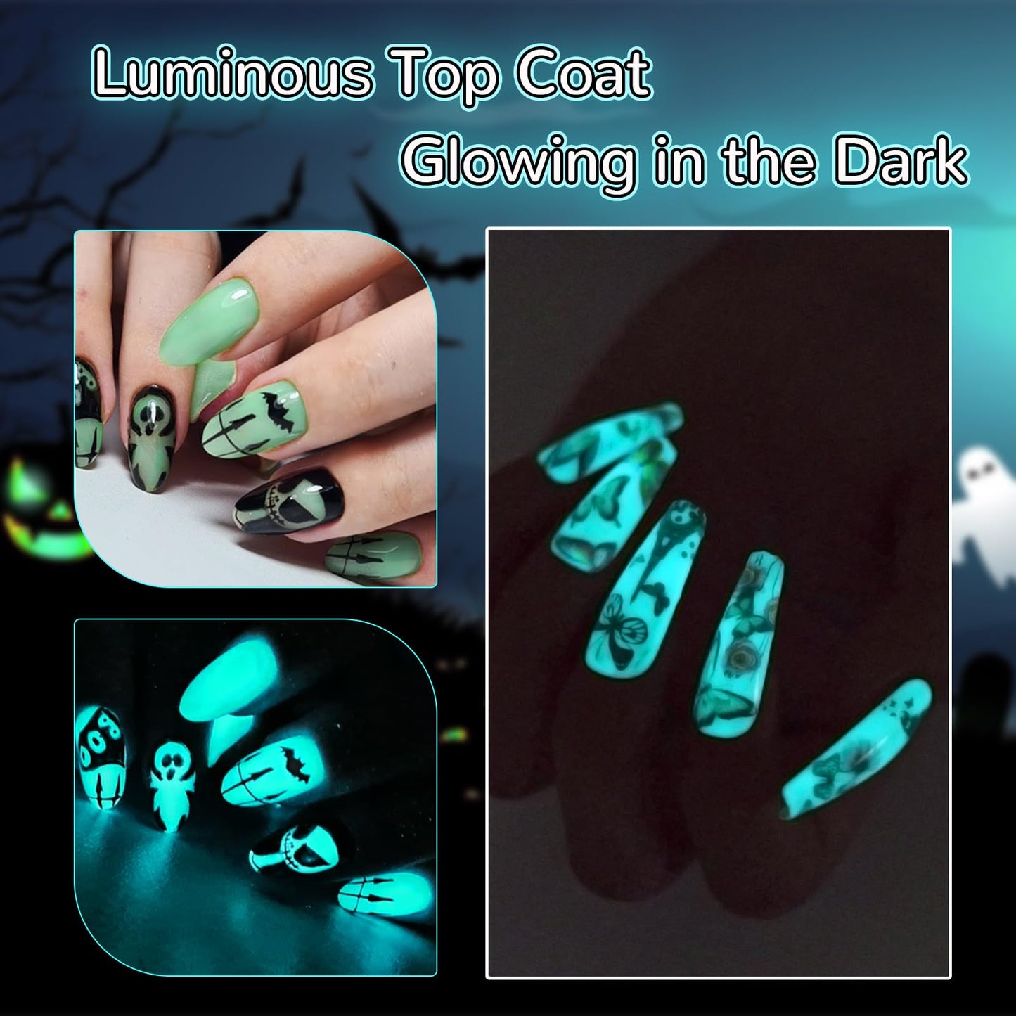Close up view of the smooth applicator brush coating a fingernail with the clear luminous liquid.