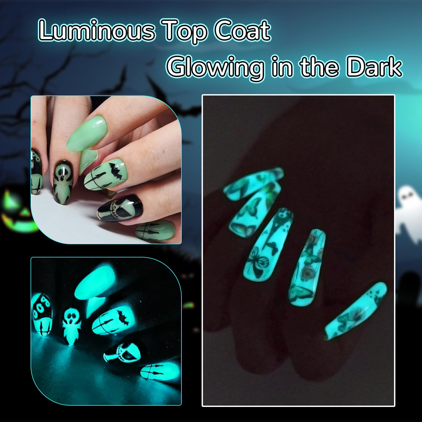 Close up view of the smooth applicator brush coating a fingernail with the clear luminous liquid.