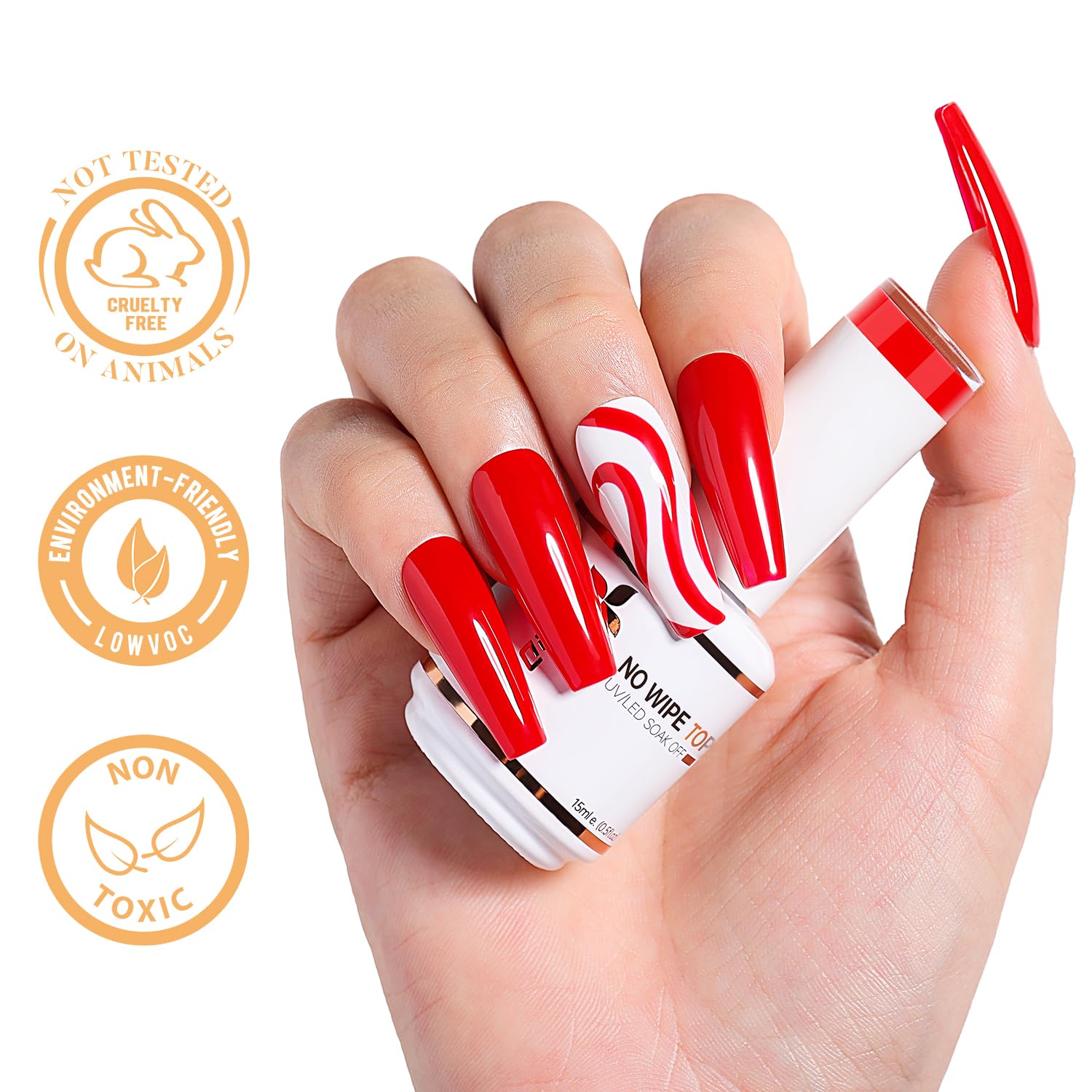 Nicedeco low odor gel polish set demonstrating the correct UV LED lamp curing application process.