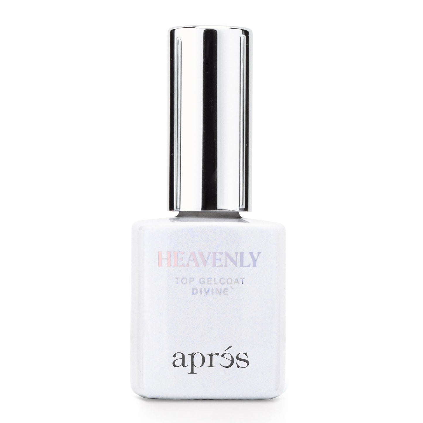 Application of Aprés Heavenly gel topcoat over a neutral base colour