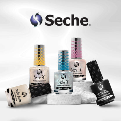 Seche FX Diamond Effect Top Coat Pink product shot alongside its authentic USA imported packaging.