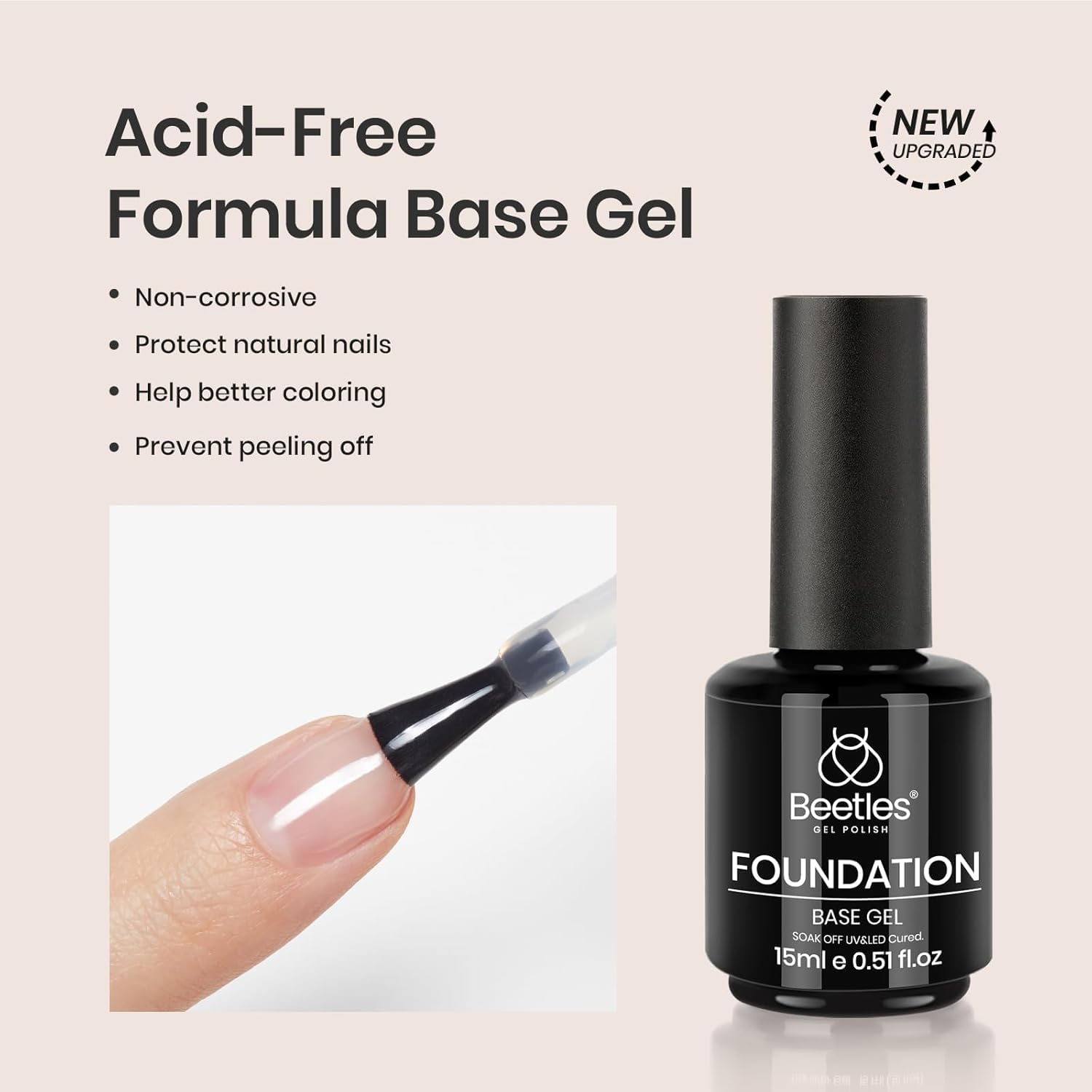 Two piece gel nail lacquer set with clear product consistency details