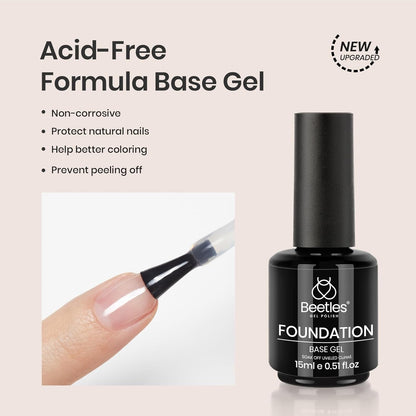 Two piece gel nail lacquer set with clear product consistency details