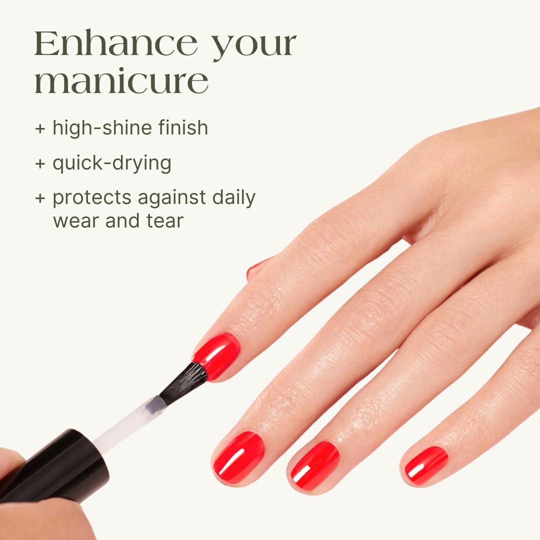 Close up of Botanist The Shield nail top coat applicator brush