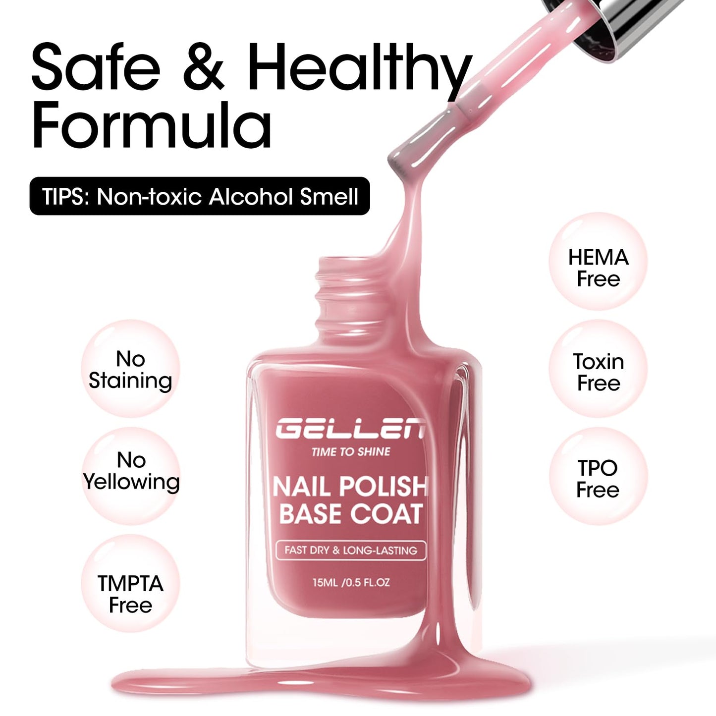 Gellen calcium fortified nail treatment box and bottle resting on a clean white vanity surface.