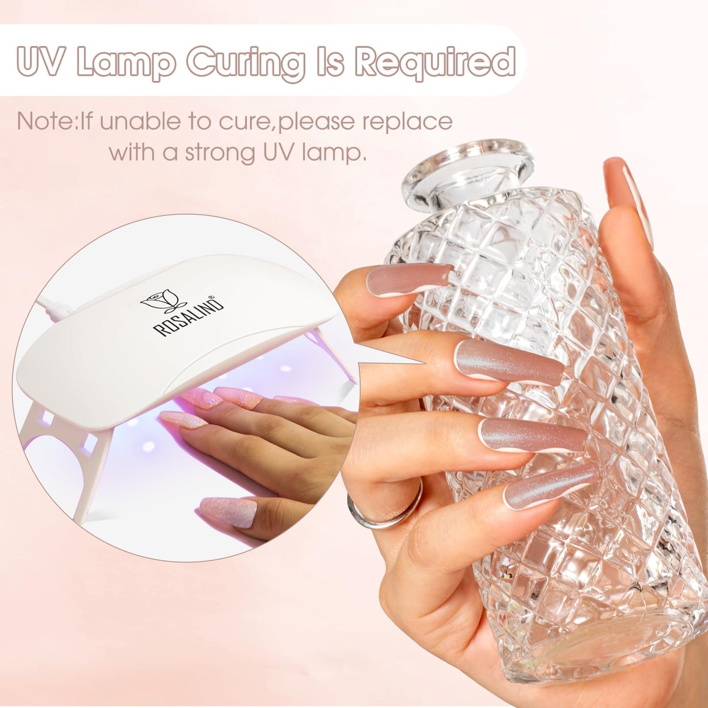 Top down view of four Rosalind nail art gel bottles