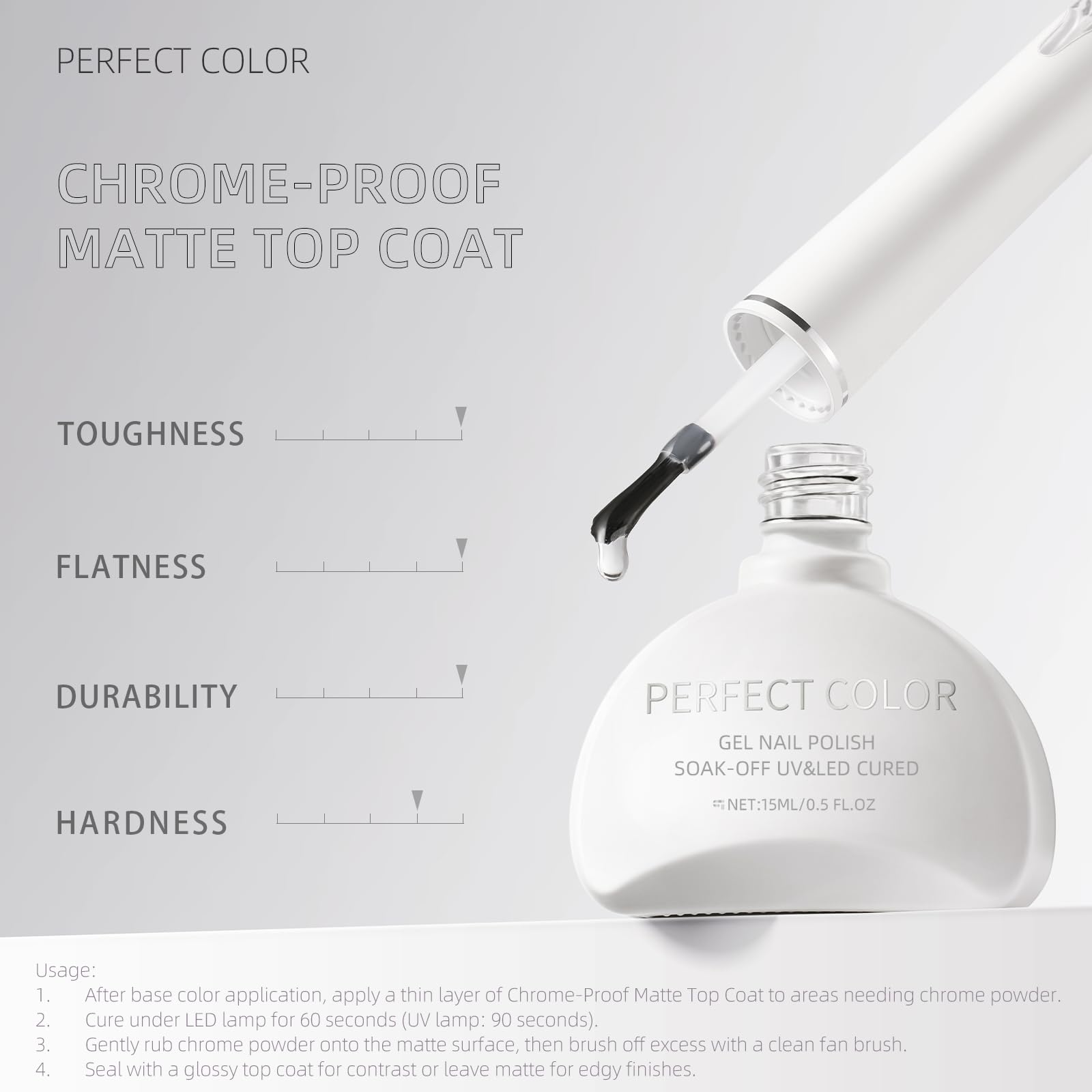 Precision application brush applying the clear gel polish over a base color coat.