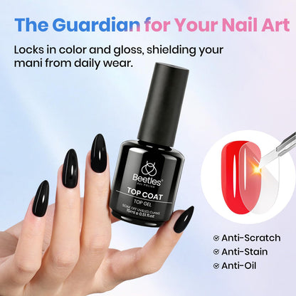 High gloss finish results with Beetles gel nail kit