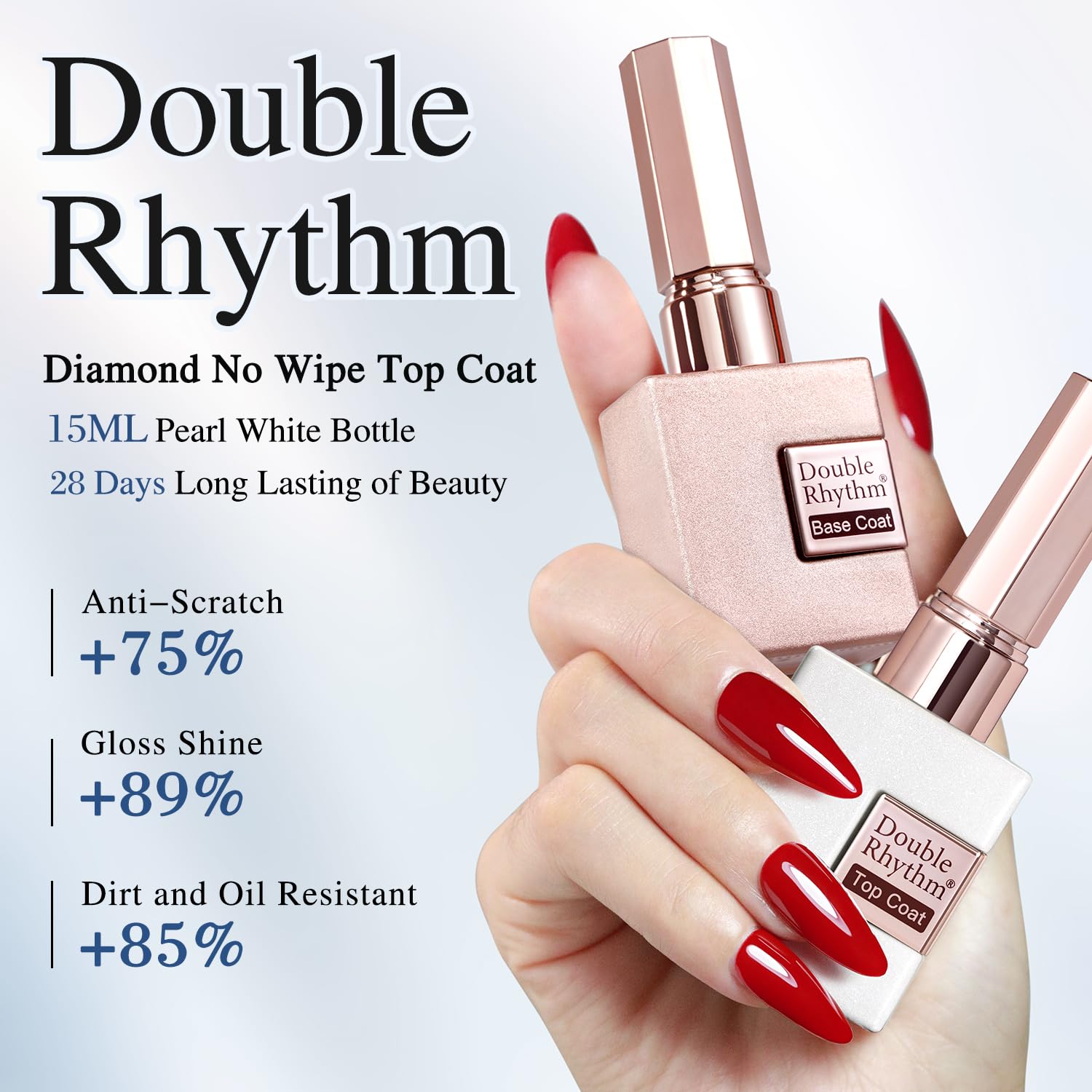 Double Rhythm gel polish kit packaging and bottle labels