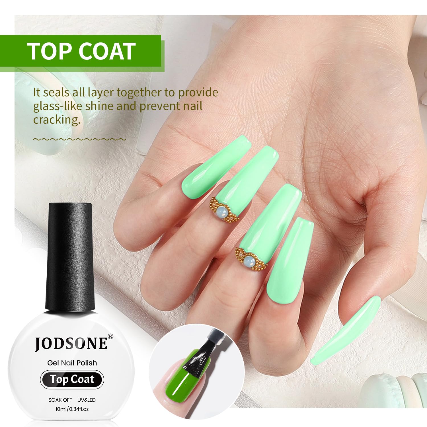 Authentic USA imported JODSONE two bottle gel manicure essentials packaging display