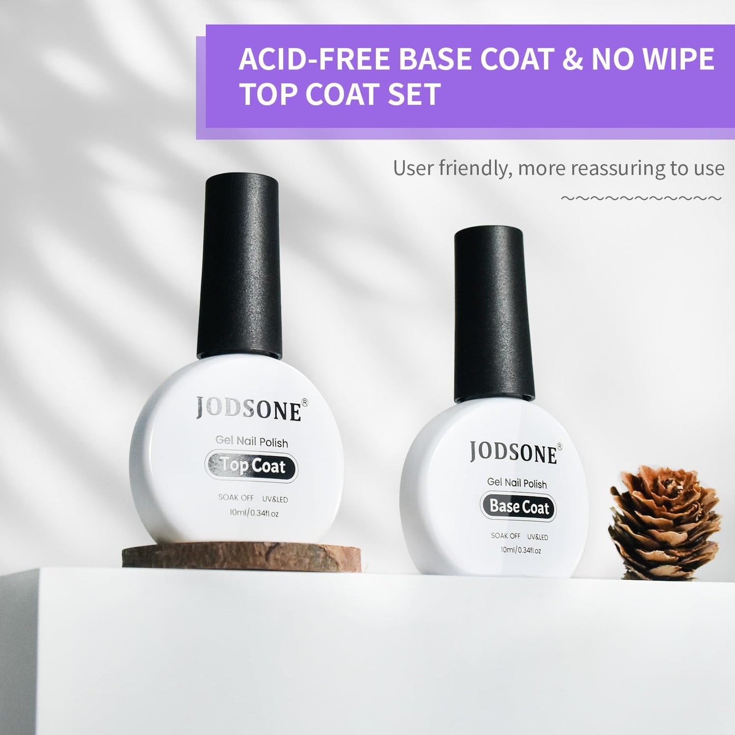 JODSONE non toxic natural resin gel set showcasing professional salon finish results