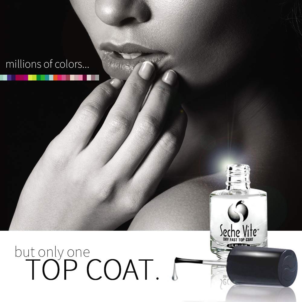 Front view of Seche Vite dry fast top coat bottle
