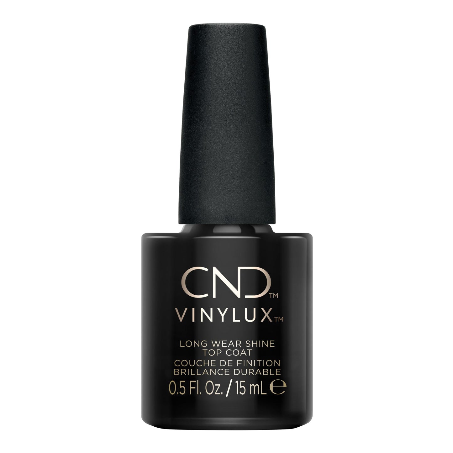 Cnd Vinylux top coat 0.5 fluid ounce bottle packaging