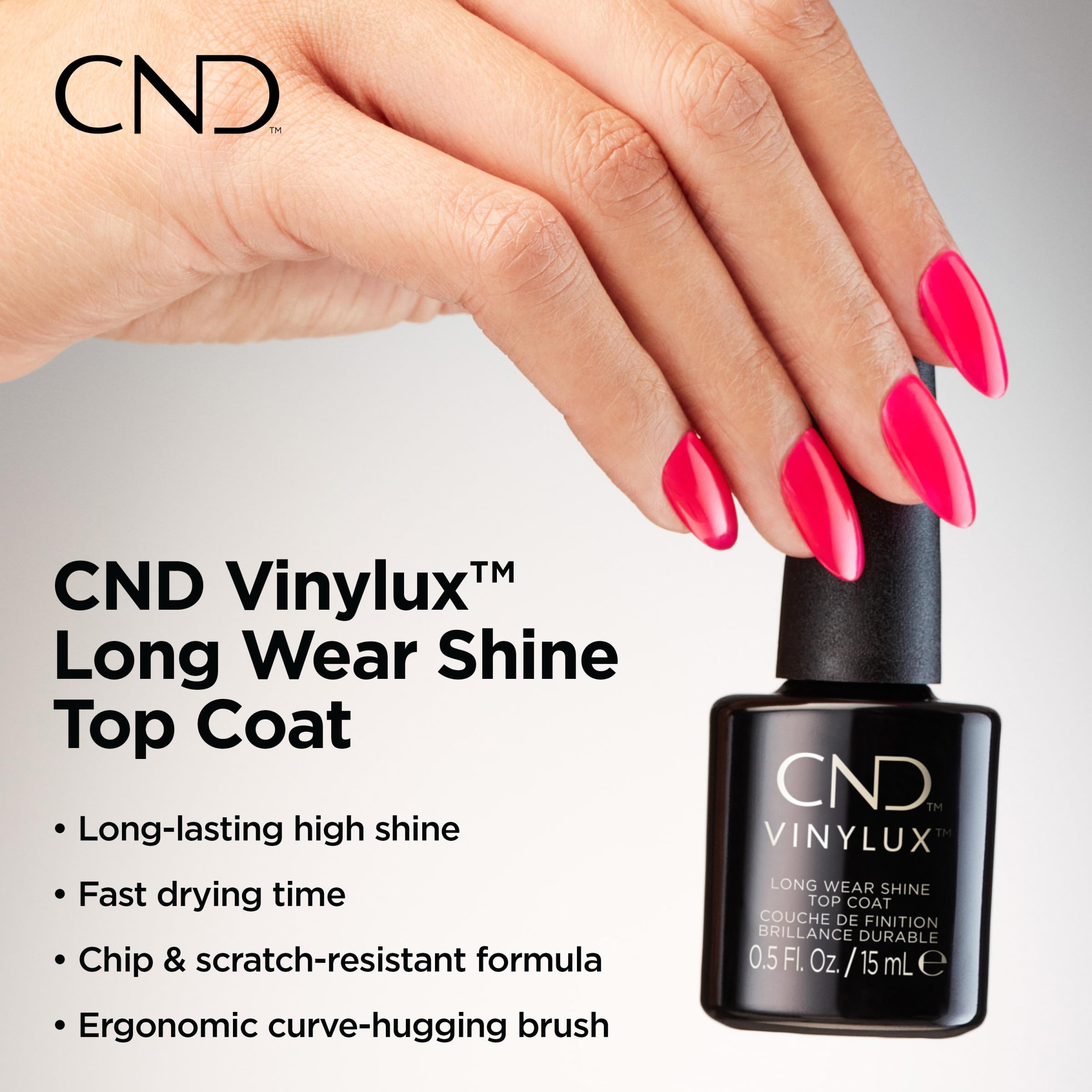 Professional manicure application with Cnd Vinylux top coat