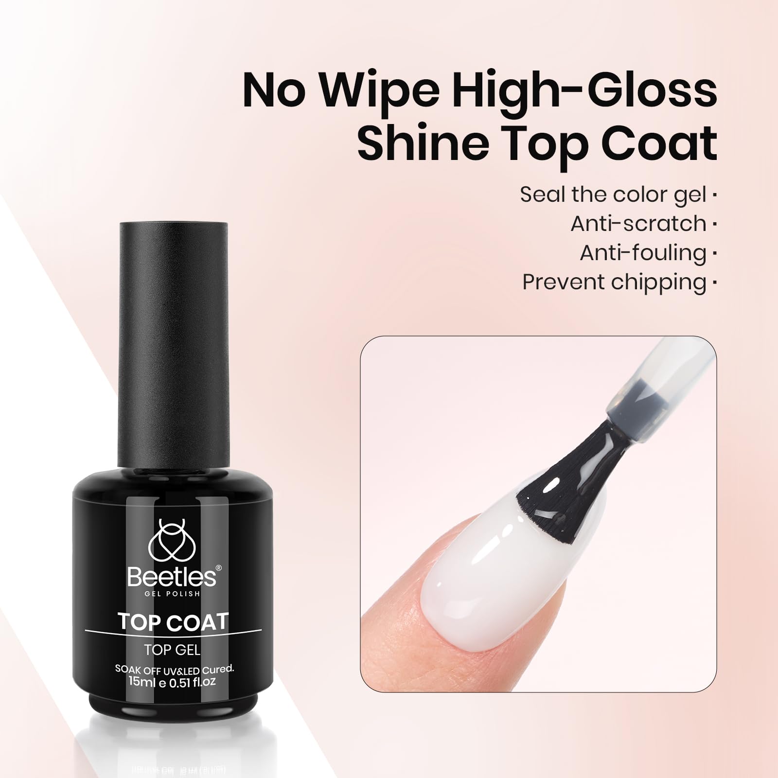 White color gel polish and top base coat set