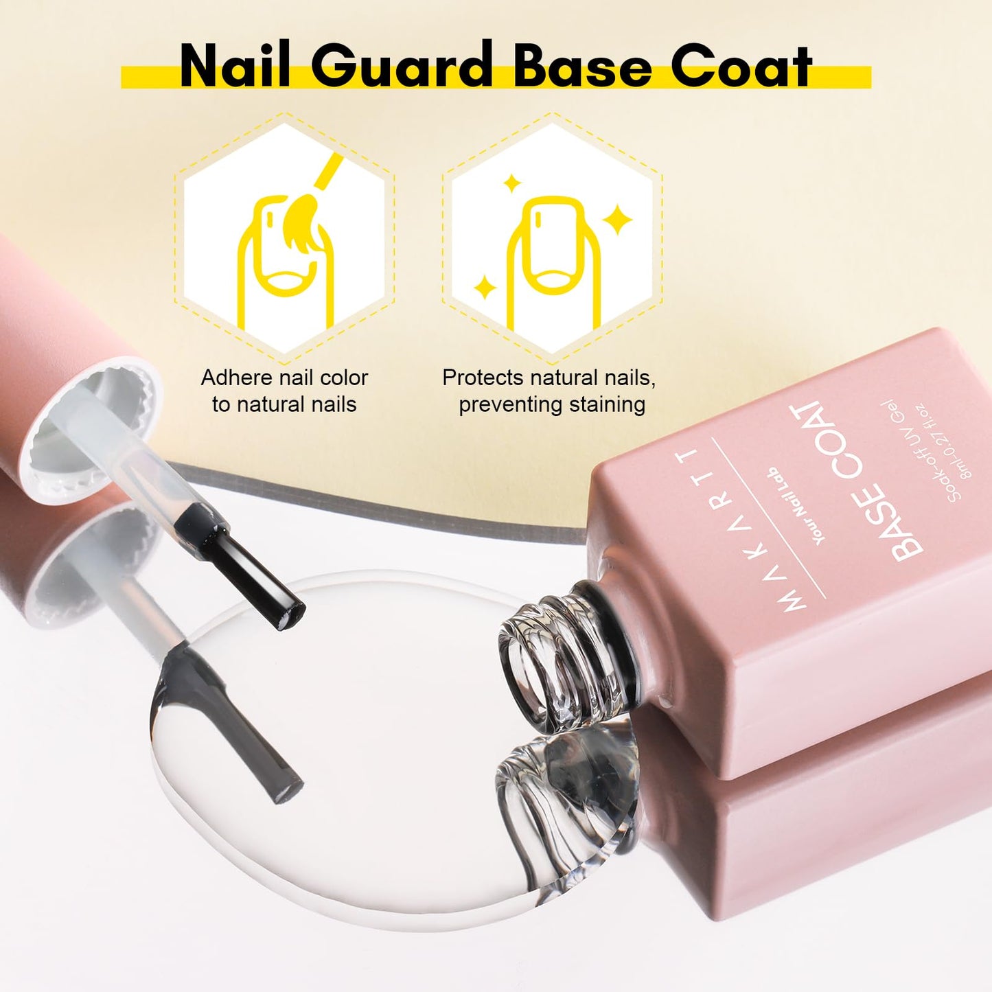 Makartt soak off UV gel base coat bottle