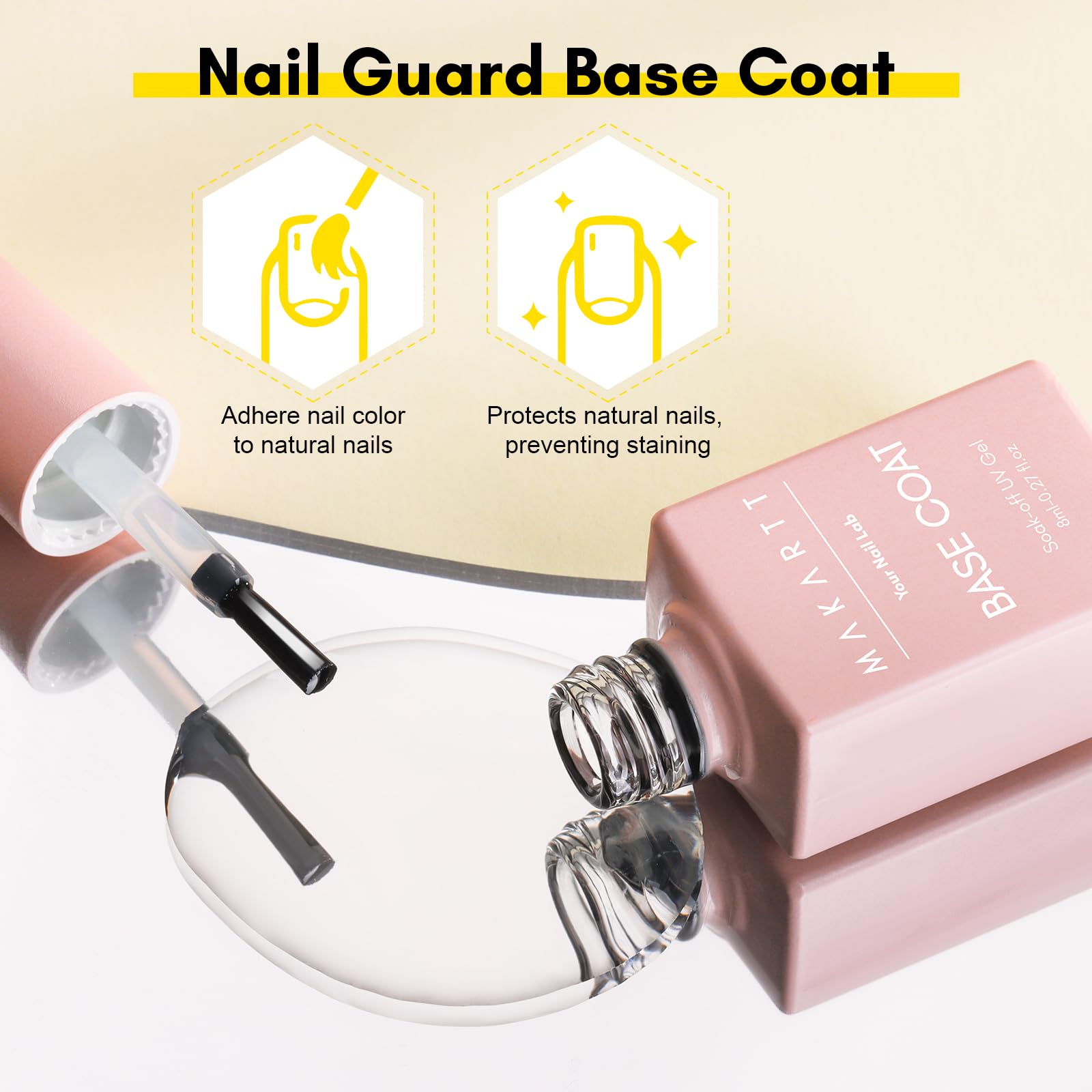 Makartt soak off UV gel base coat bottle