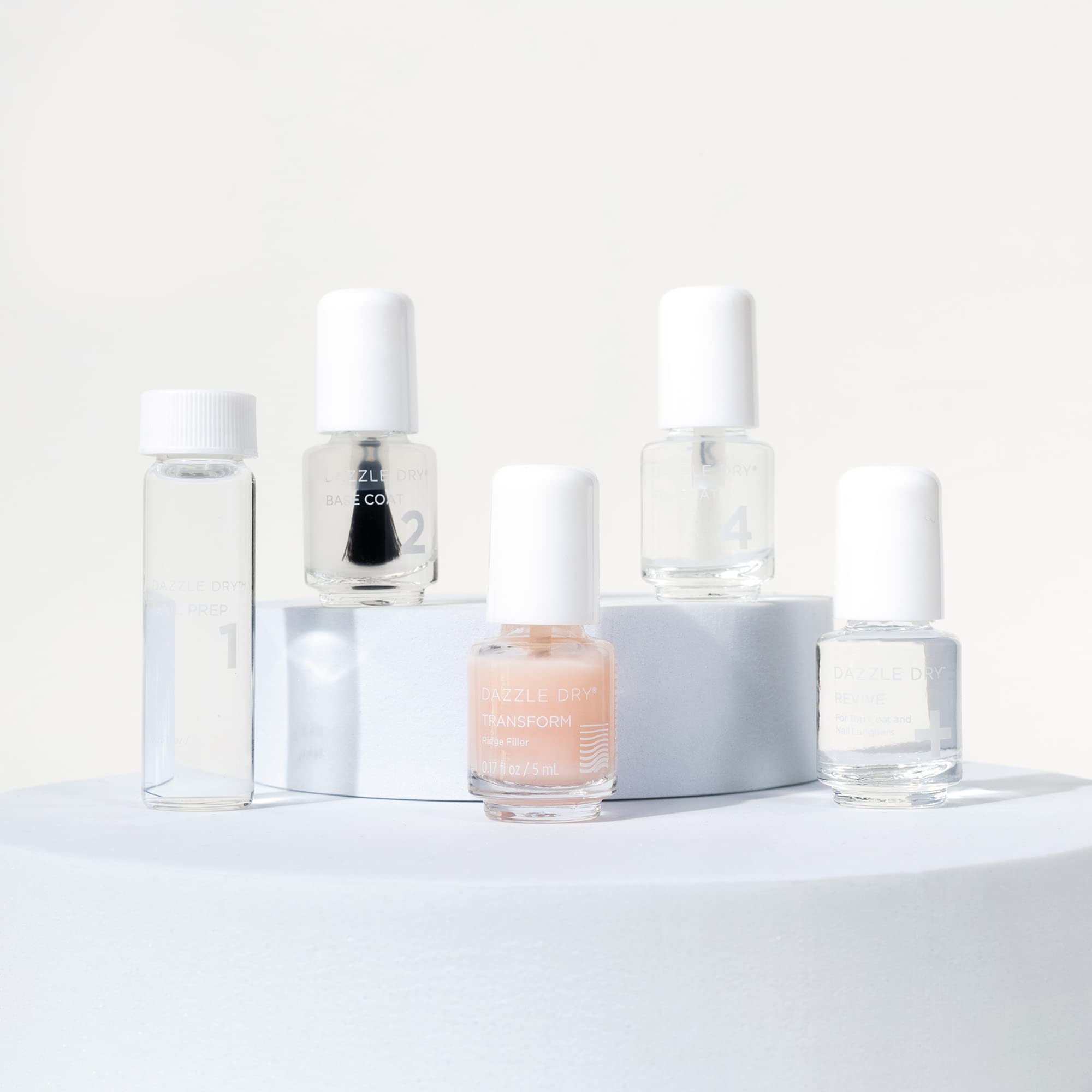 Dazzle Dry nail prep and base coat mini bottles