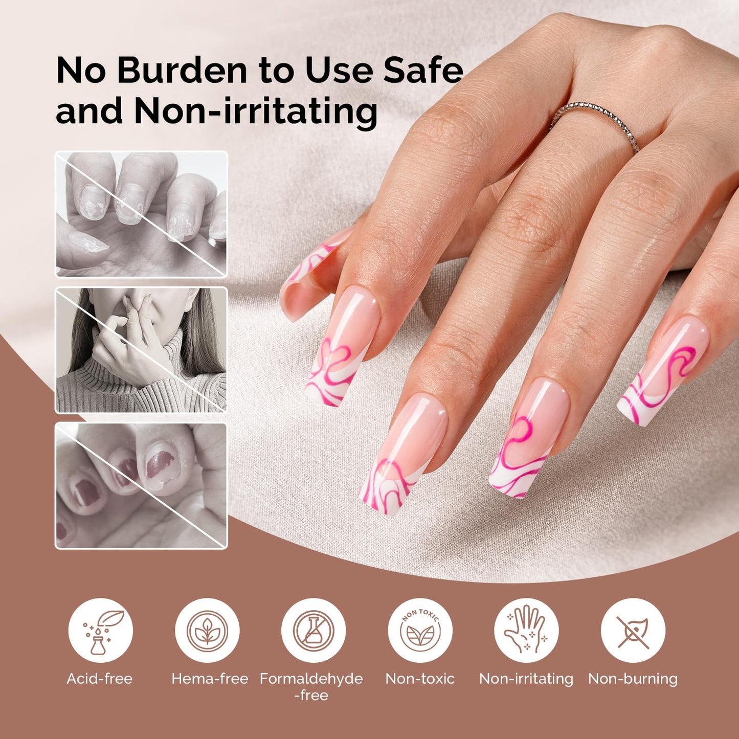 MelodySusie non irritating sensitive skin friendly HEMA free nail kit