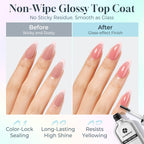 Luckyfairy no wipe high gloss top coat bottle close up