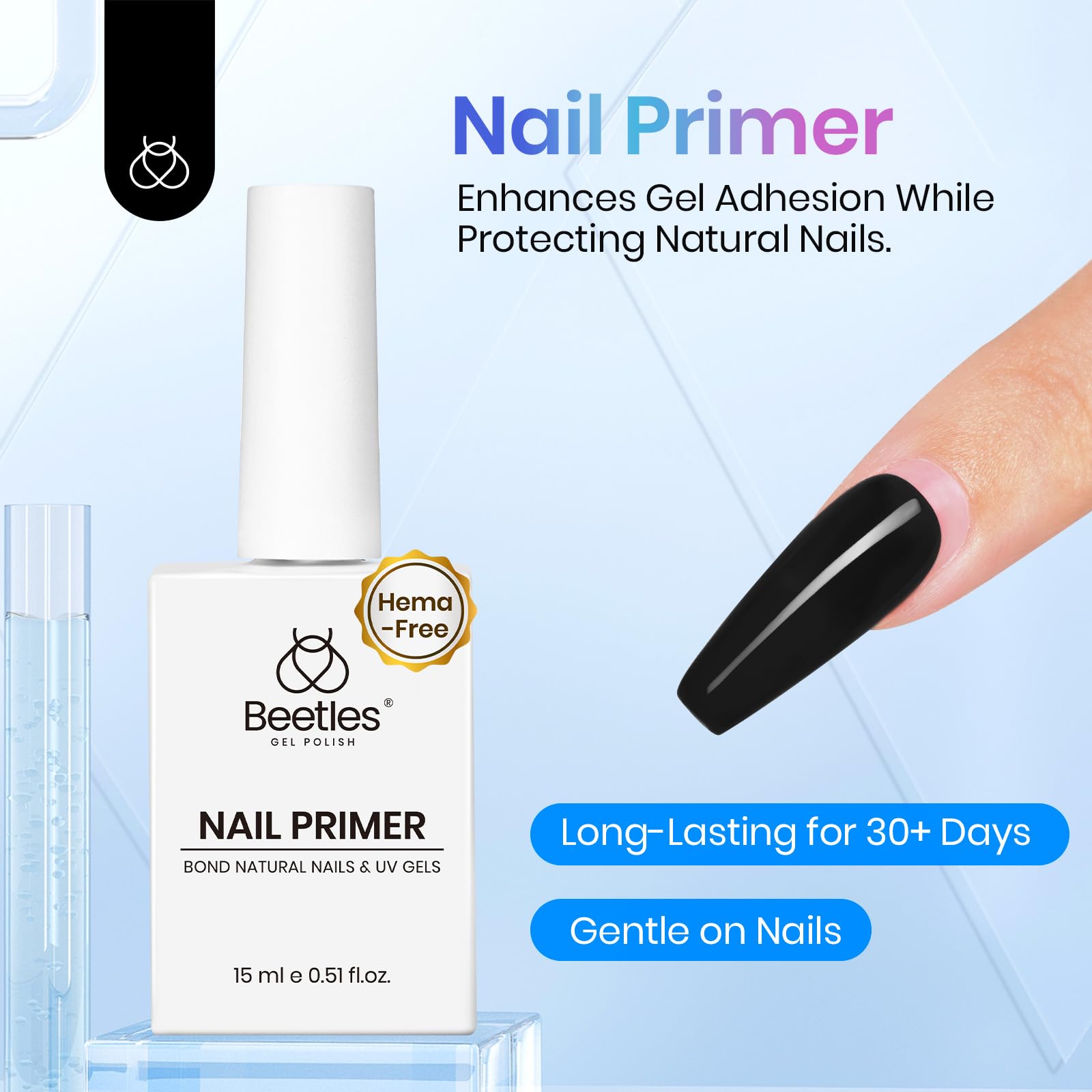 Beetles nail supplies packaging highlighting the fast-dry formula for long-lasting gel manicures
