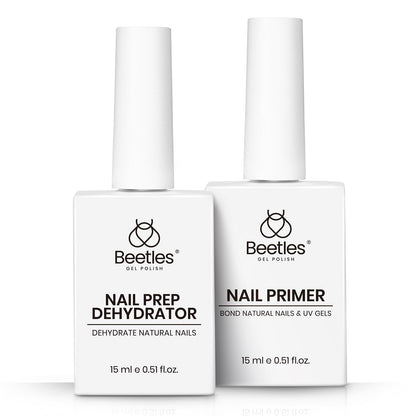 Beetles professional salon prep products side by side for acrylic and UV gel nail preparation