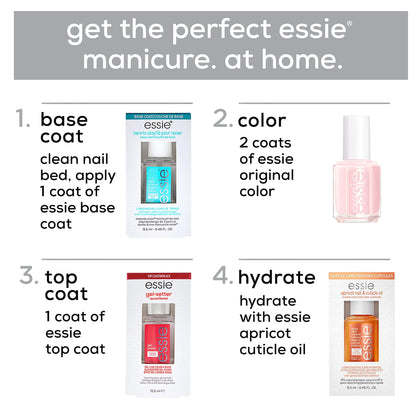 Close up of Essie Here To Stay bottle label