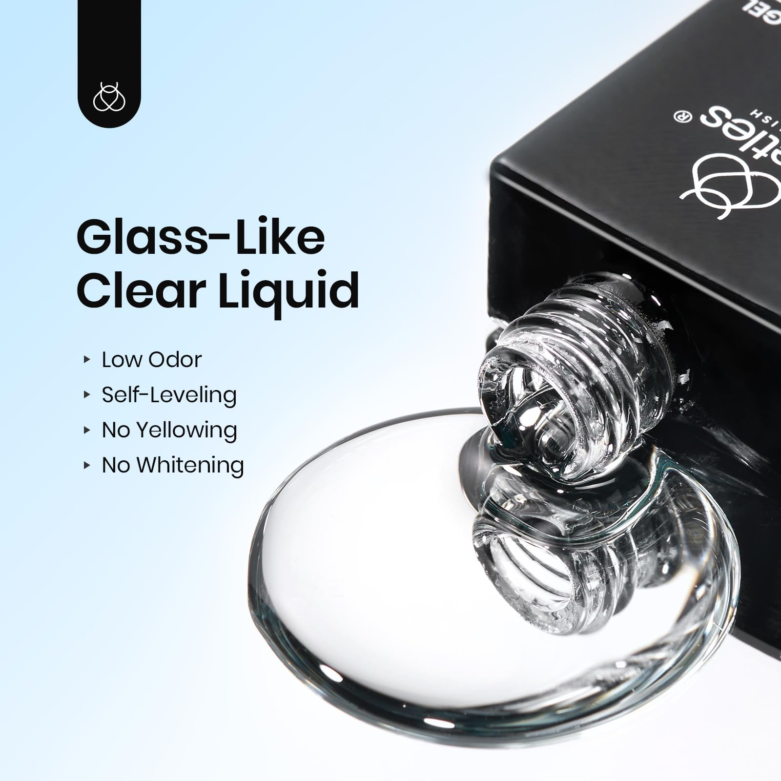 Beetles no wipe gel top coat fifteen milliliter bottle showing clear shine finish benefits