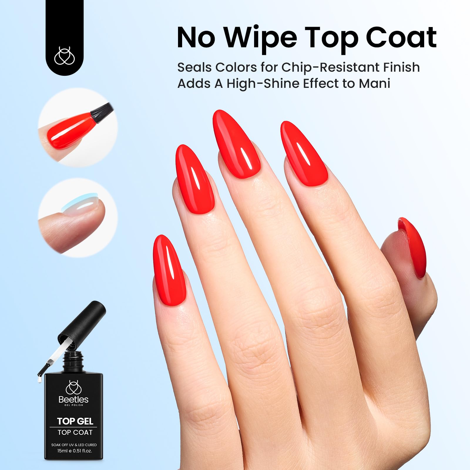 Two piece clear gel nail foundation and finisher kit packaging details for home nail art