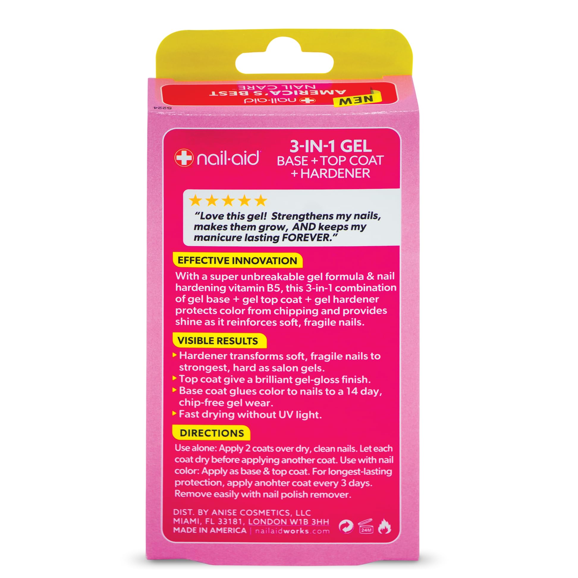 Nail-Aid 3-in-1 clear gel treatment packaging details
