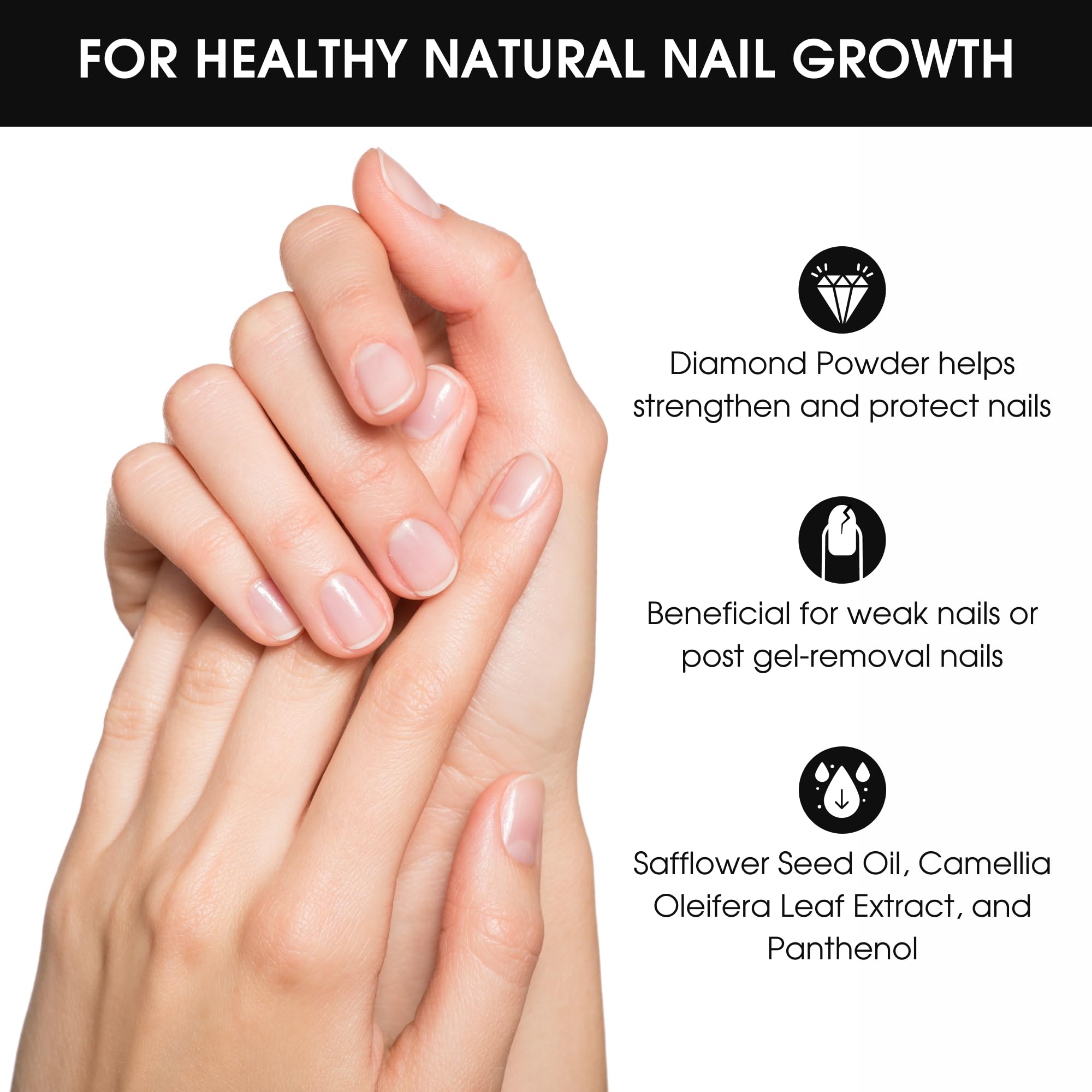 Close up of Deborah Lippmann Hard Rock nail treatment label
