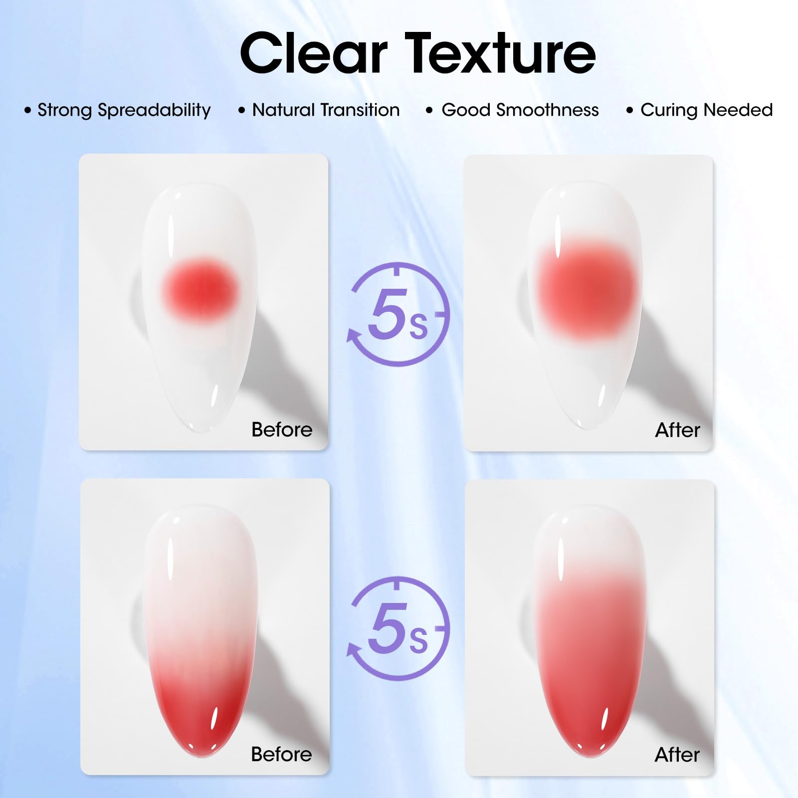 Manicure bottle setup highlighting the transparent liquid texture of the floral nail art gel