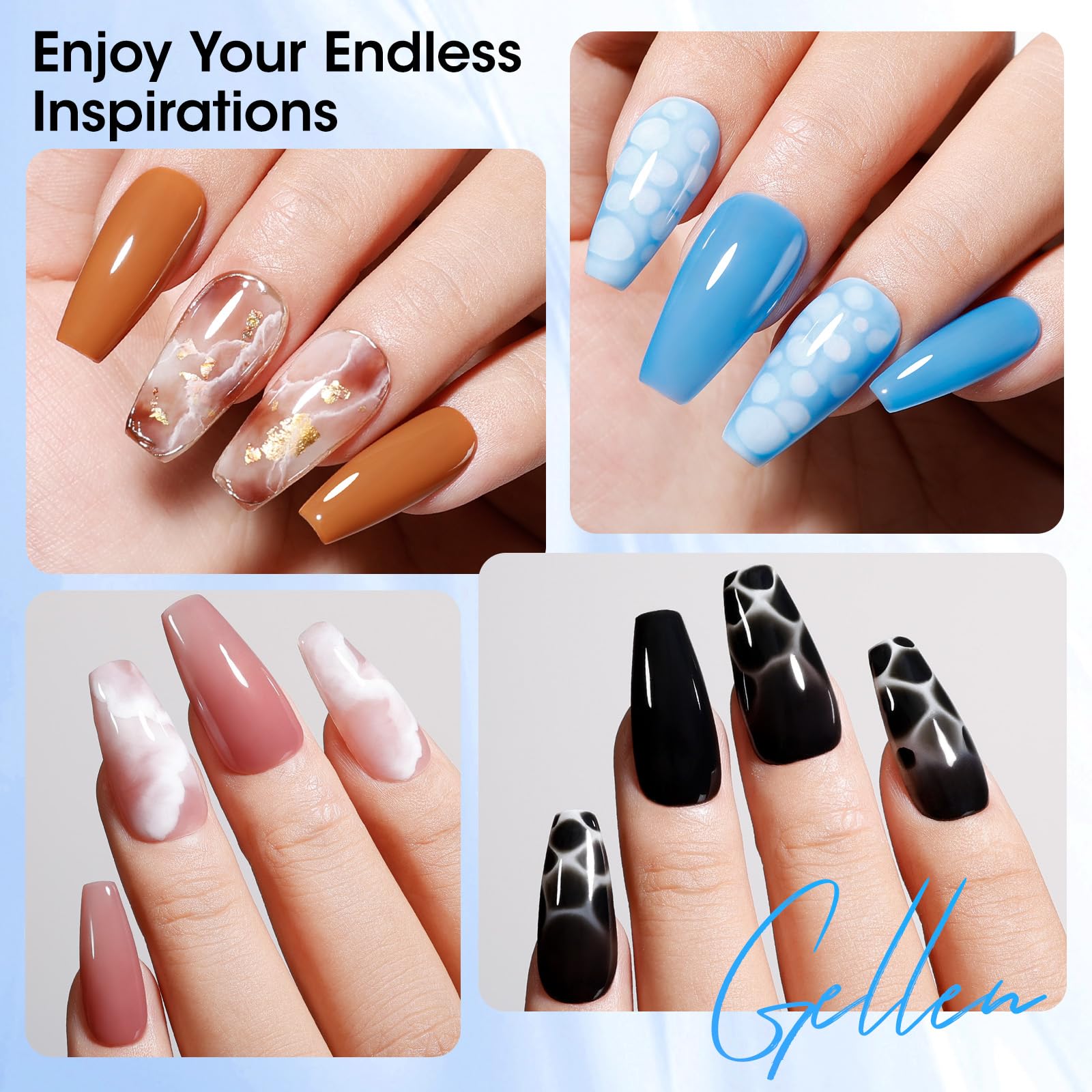 Close up view of the clear gel polish brush dripping smooth translucent blooming liquid