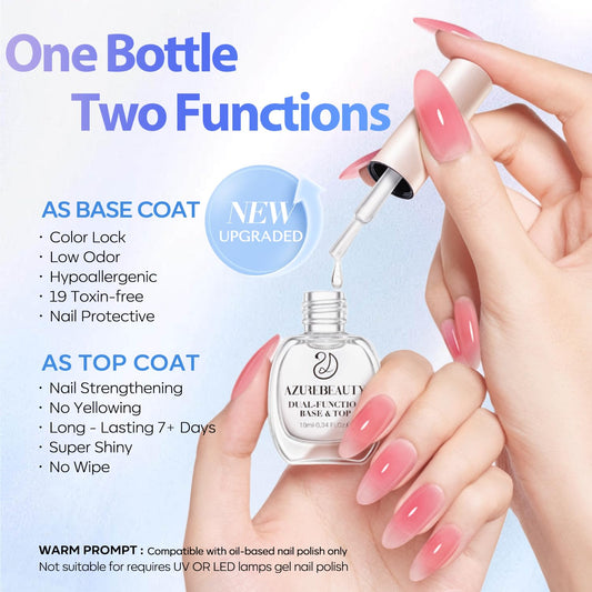 AZUREBEAUTY clear nail lacquer bottles displaying the quick-dry air-dry product labeling.