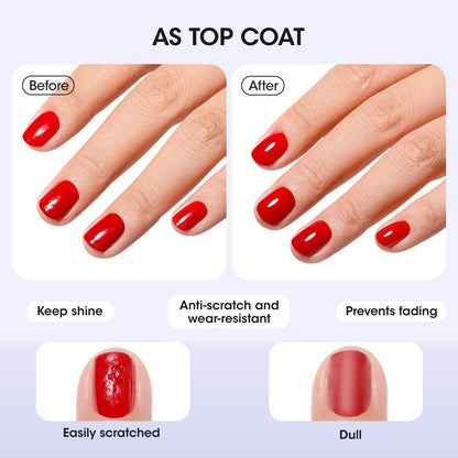 Packaging of the gellen nail hardener showing the hema free and tpo free safety badges.
