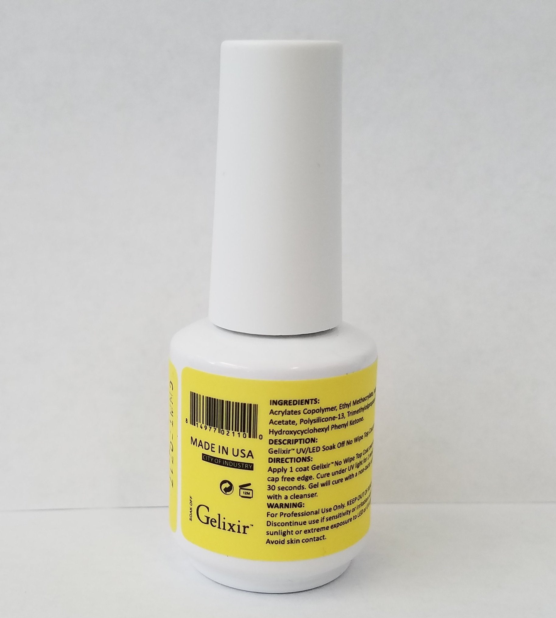 Gelixir high gloss nail top coat 15 milliliter bottle