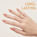 Complete three piece gel nail set arranged for salon display