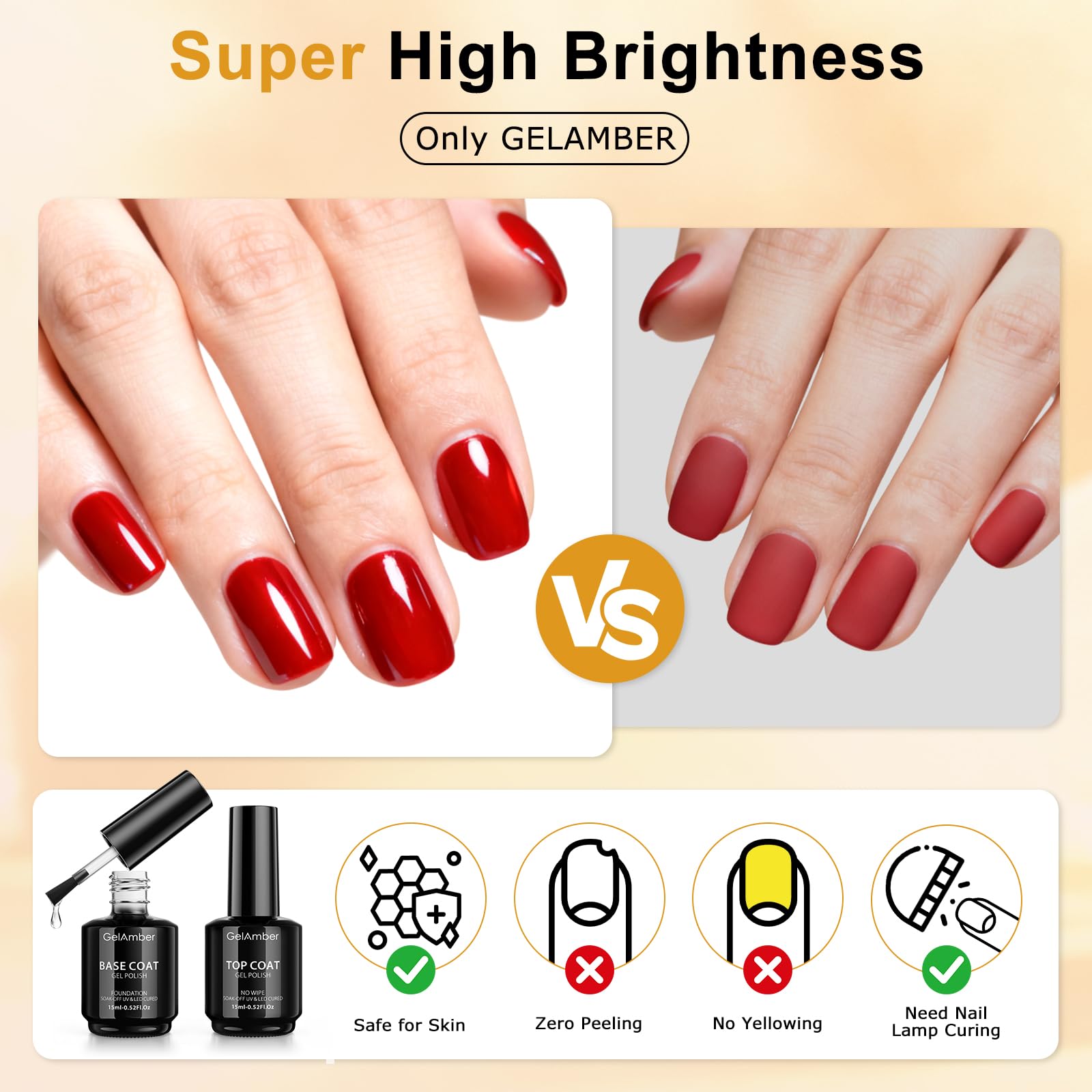 Easy-glide applicator brush applying smooth clear gel base coat to fingernail.