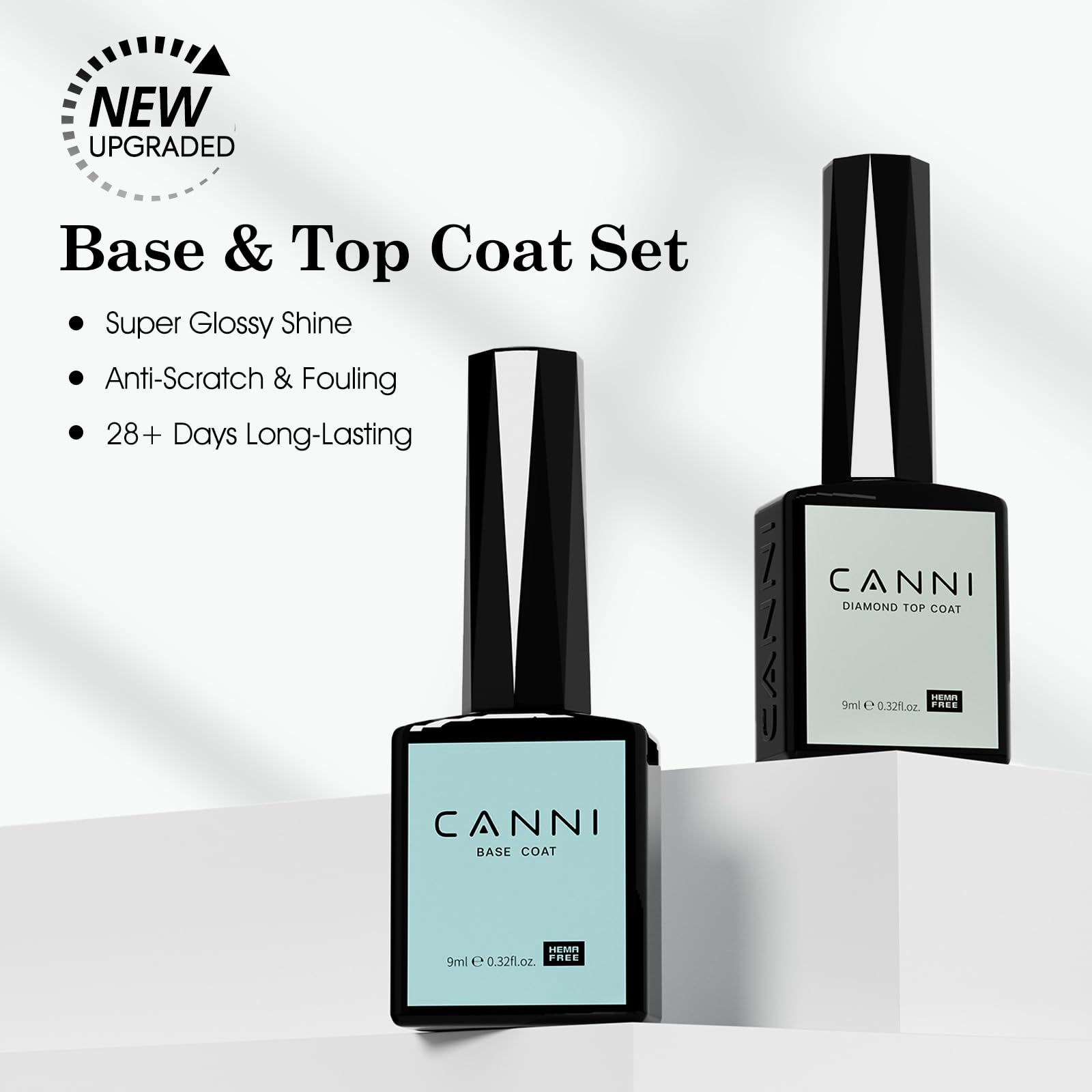 CANNI gel base coat bottle showcasing its professional labeling and clear design