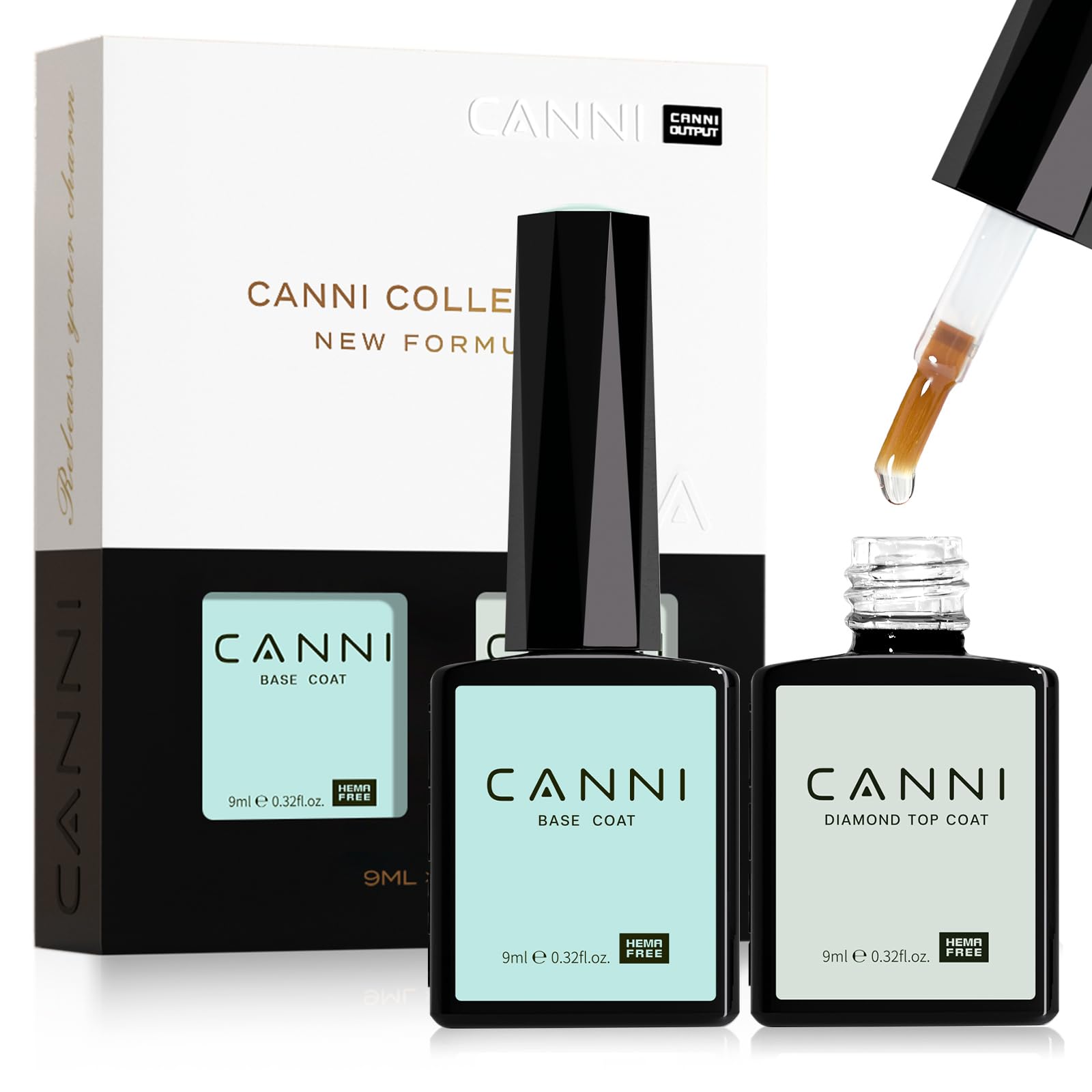 CANNI no-wipe high gloss top coat bottle displayed vertically