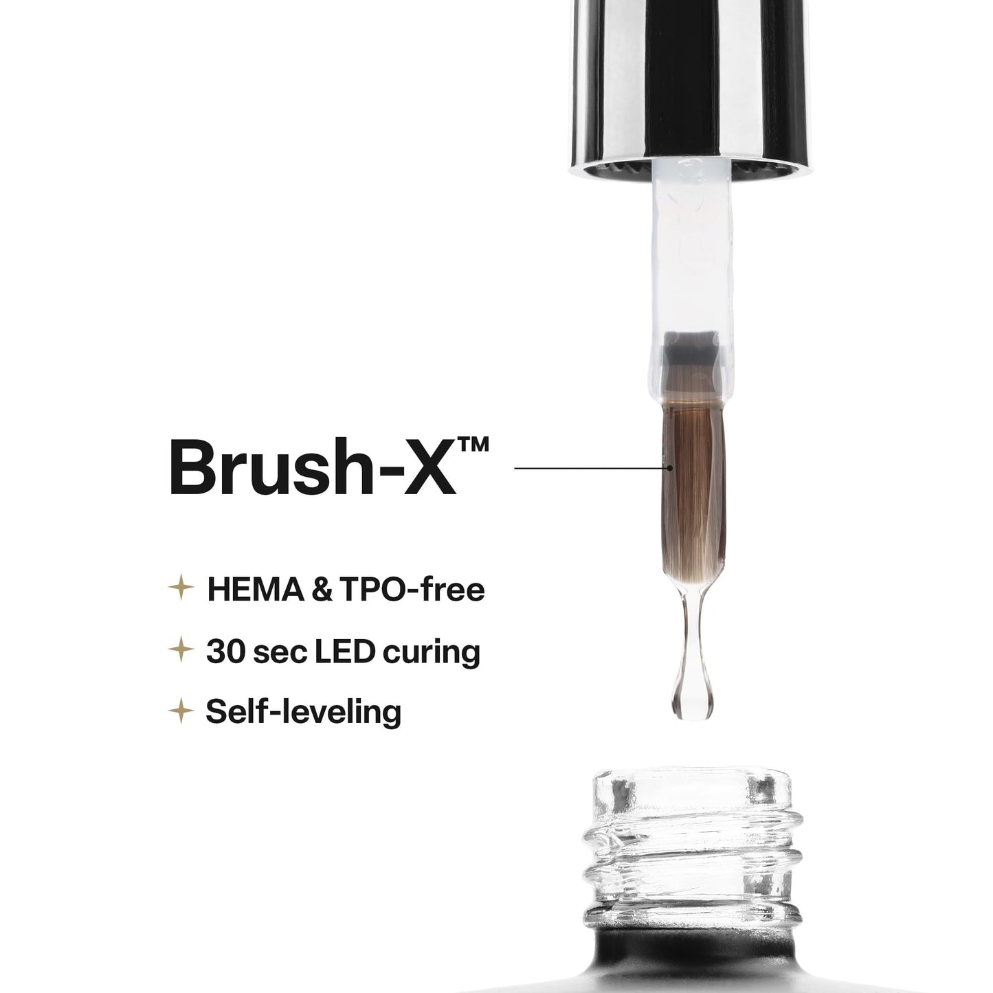 Clear soft gel base coat bottle showcasing the HEMA and TPO free label.