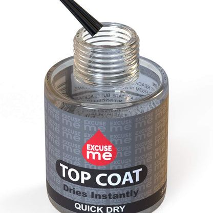 Excuse Me brand fast dry top coat and clear base coat set